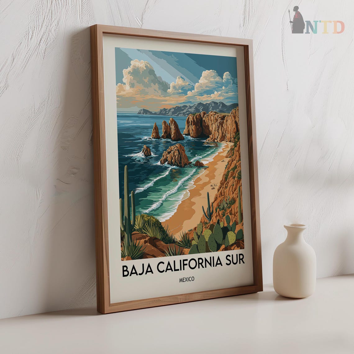 Baja California Sur Mexico Red Rock Sea Stacks Coastal Poster - Image 2