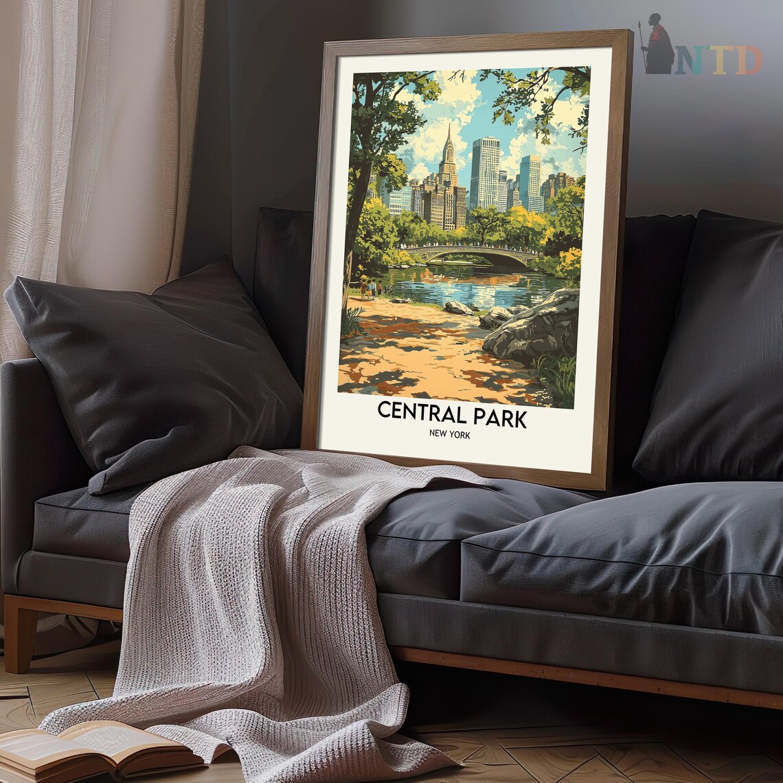 Central Park, New York Travel Poster Art Print - Image 3