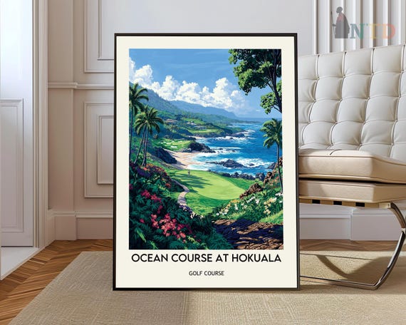 Ocean Course At Hokuala Golf Poster Wall Art Print