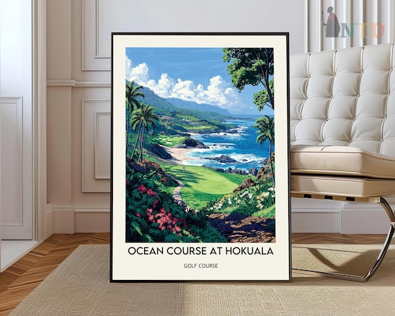 Ocean Course at Hokuala Palm Lined Fairway Beach Golf Poster