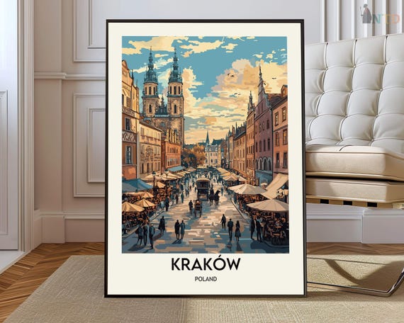 Krakow Poster Wall Art Print Photo Travel City Map