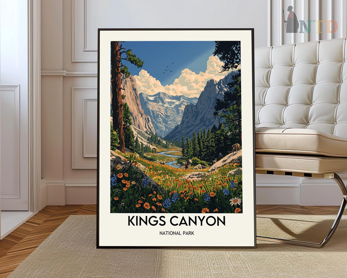 Kings Canyon National Park Daytime Pine Forest Wildflower Poster