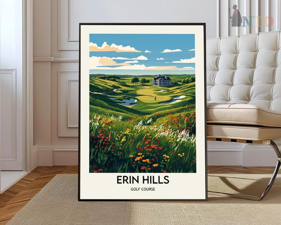 Erin Hills Golf Club Poster Wall Art Print Photo Wisconsin