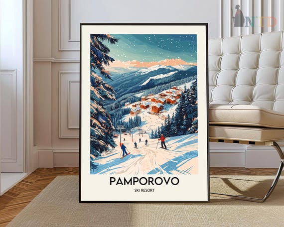 Pamporovo Ski Resort Poster Wall Art Print Photo Bulgaria