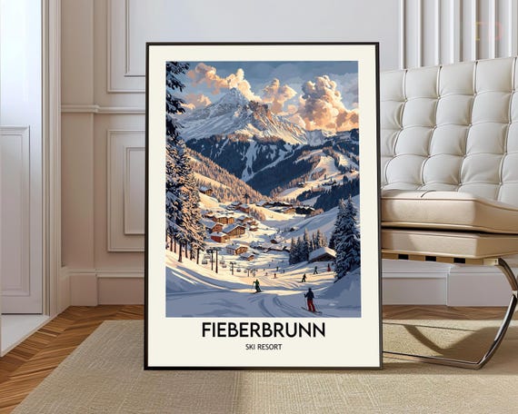 Fieberbrunn Ski Resort Poster Wall Art Print Austria Photo