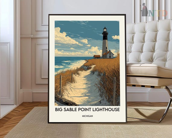 Big Sable Point Lighthouse Poster Wall Art Print Photo