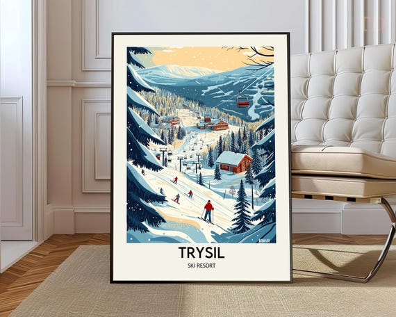 Trysil Ski Resort Poster Wall Art Print Photo