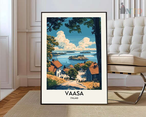 Vaasa Finland Coastal Town Summer Archipelago View Travel Poster