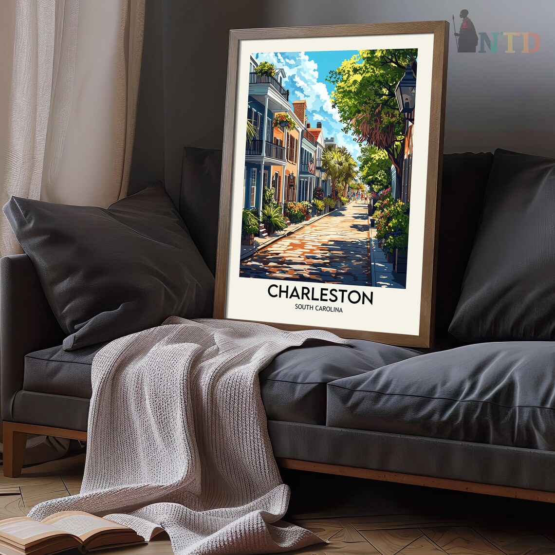 Charleston South Carolina Porch Balcony Homes Flower Street Poster - Image 3