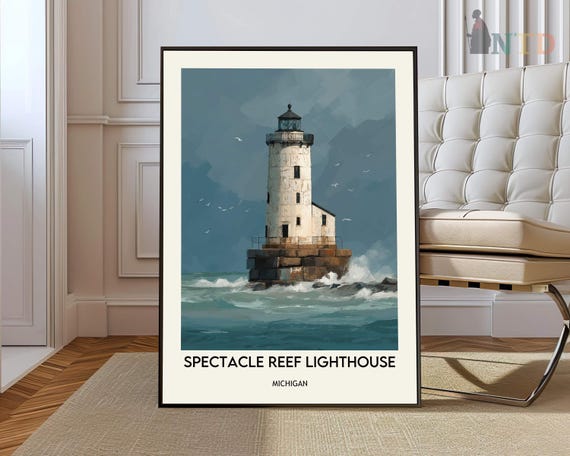 Spectacle Reef Lighthouse Poster Wall Art Print Photo