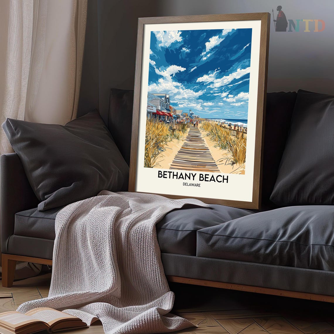 Bethany Beach Delaware Dune Path Beach Crowds Summer Travel Poster - Image 3