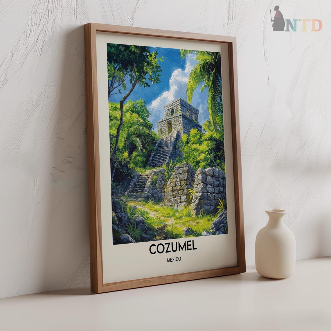 Cozumel Ancient Stone Temple Tower in the Lush Green Jungle Poster - Image 2