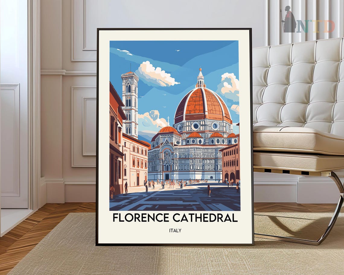 Florence Cathedral Italy Duomo Brunelleschi Travel Style Poster
