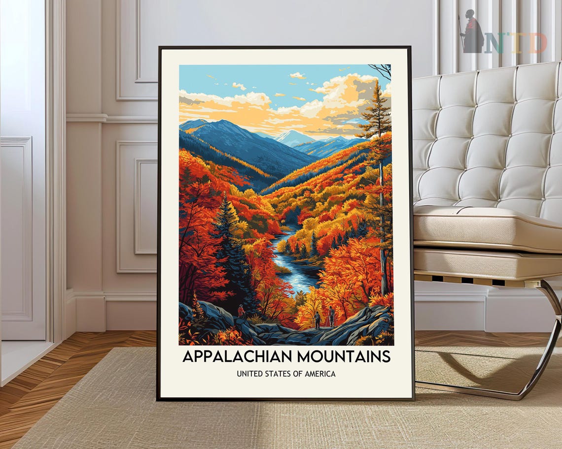 Appalachian Mountains Print Appalachian Print Appalachian Poster Appalachian Trail Appalachian Wall Art Appalachian Art Mountain Print