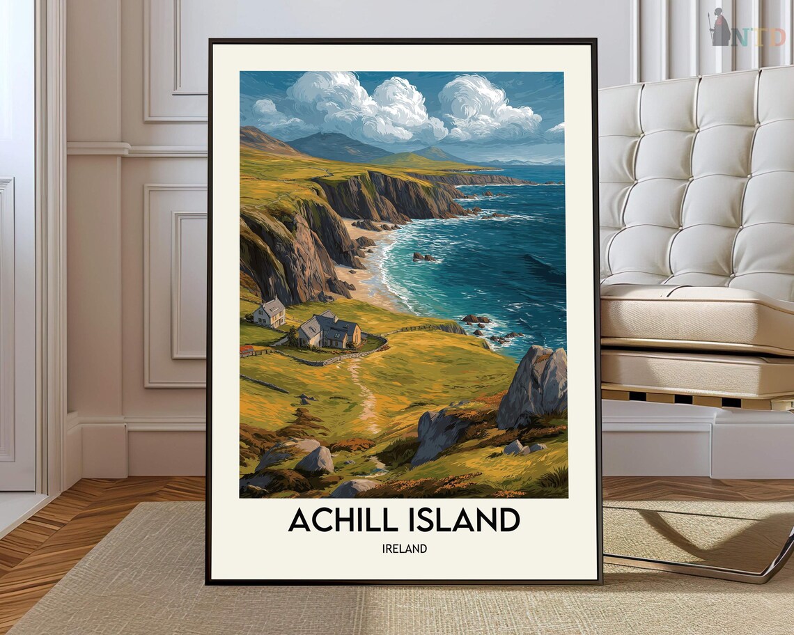Achill Island Travel Poster, Ireland Wall Art