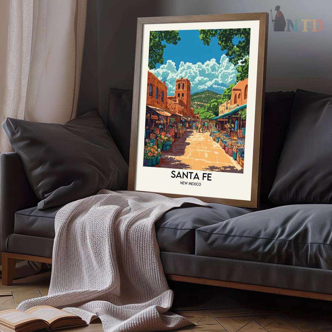 Santa Fe Travel Poster, New Mexico Wall Art - Image 3