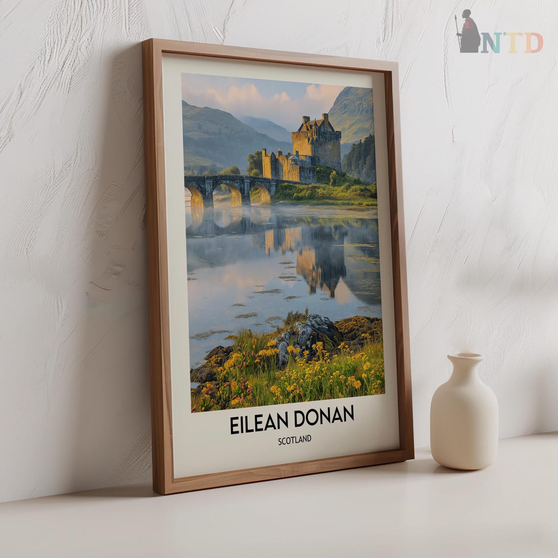 Eilean Donan Castle Art Print Eilean Donan Castle Wall Travel Poster England Wall Decor Eilean Donan Castle Wall Art Hang England Print - Image 2