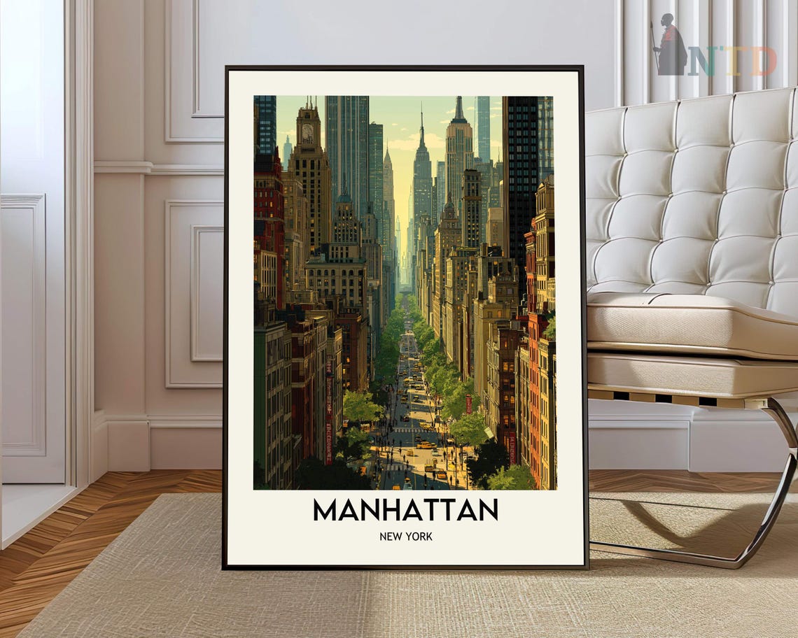 Manhattan New York Midtown Skyscraper Canyon Avenue Art Poster