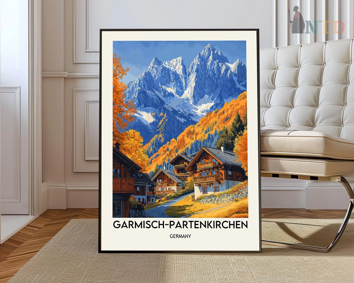 Garmisch-Partenkirchen Germany Alpine Village Mountain Poster