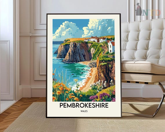 Pembrokeshire Poster Wall Art Print Photo Pembroke Castle Tenby And St Davids
