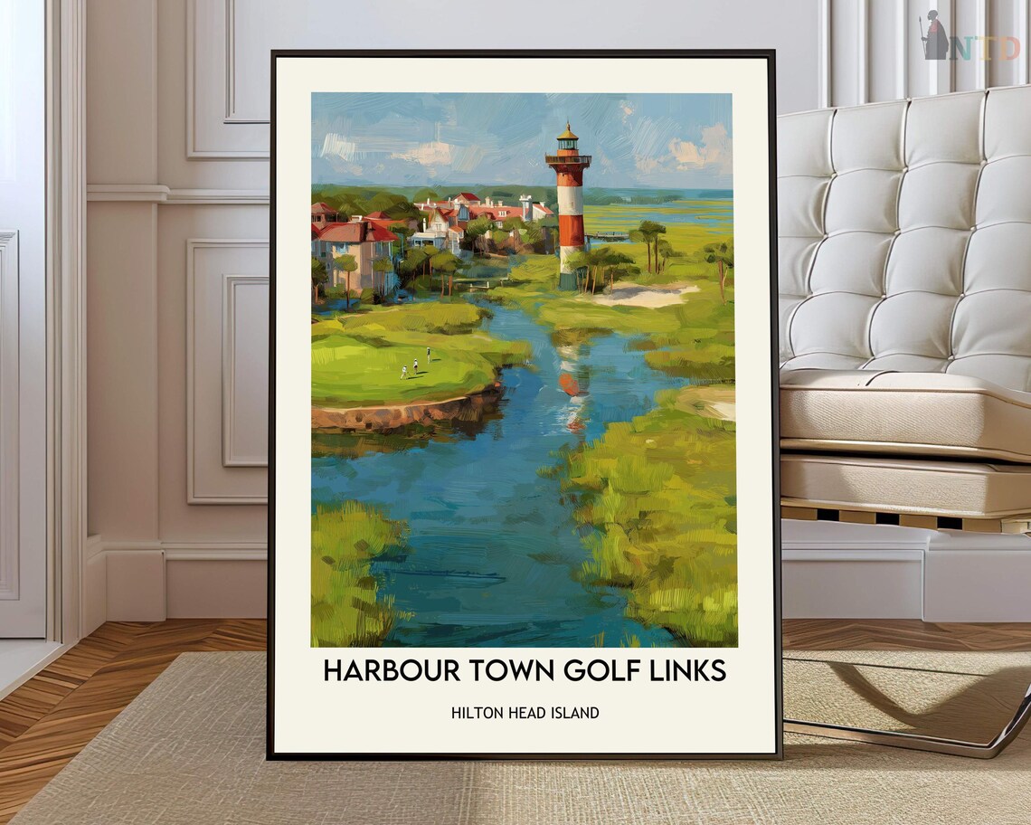 Harbour Town Golf Links Travel Poster, Golf Decor