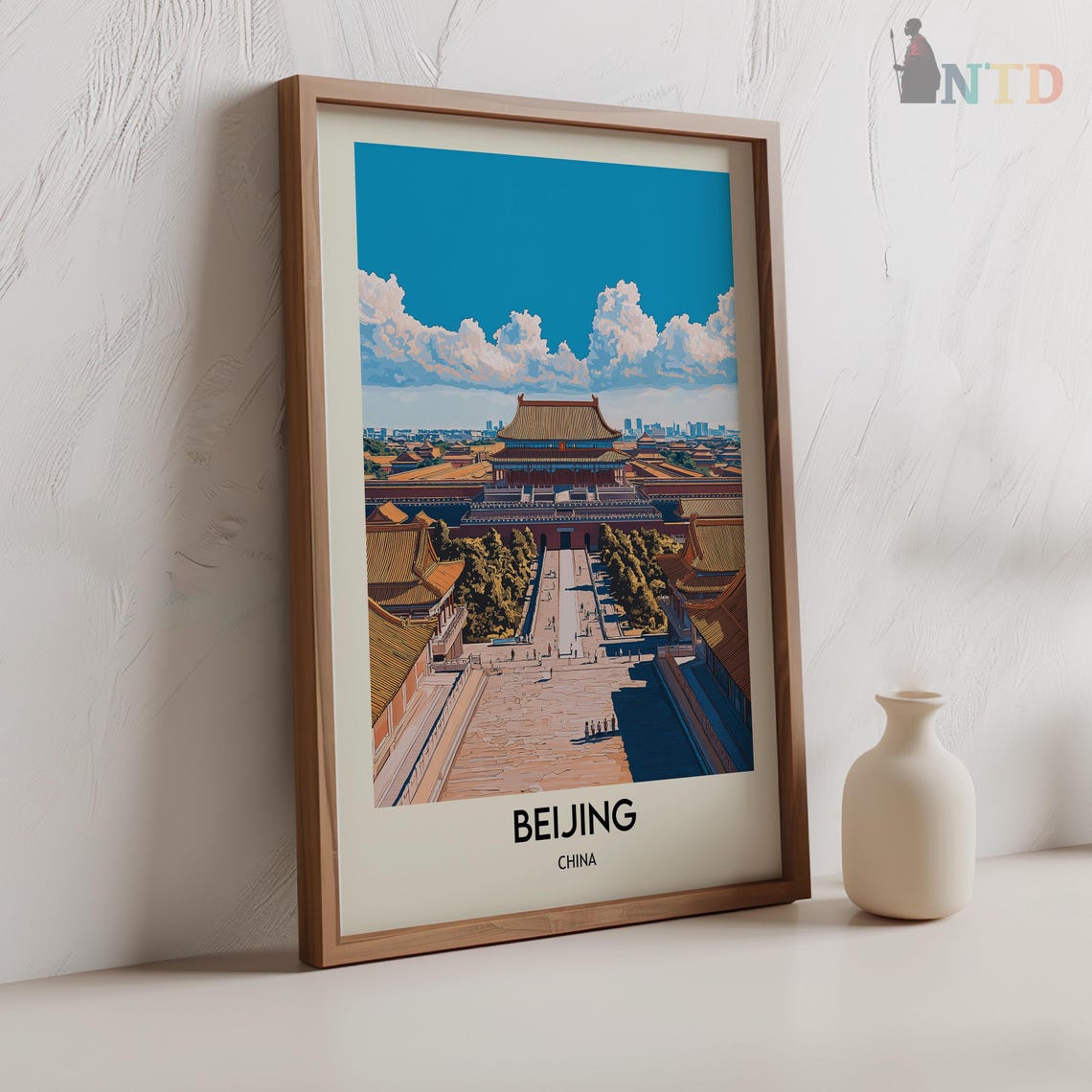 Beijing China Forbidden City Golden Roofs Vintage Travel Poster - Image 2
