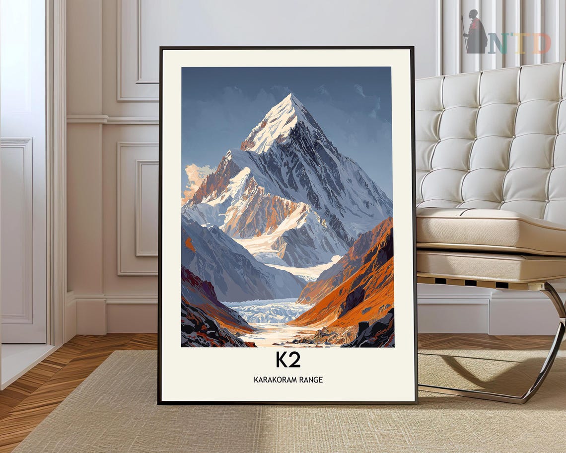 K2 Print Poster Wall Art Photo Mountain Climbing Hiker Gifts Hiking Mount