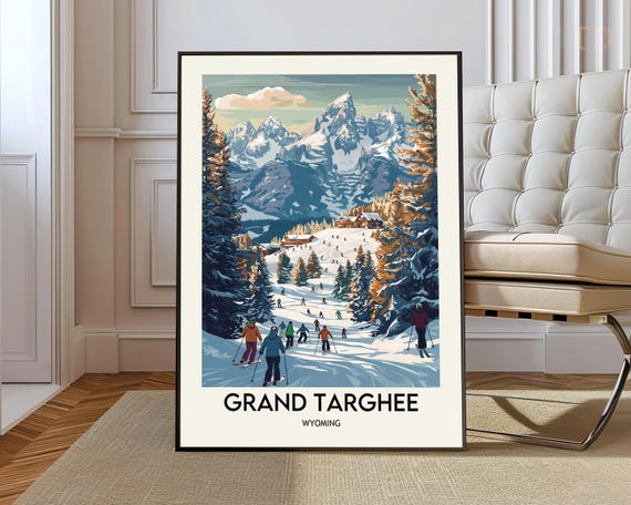 Grand Targhee Ski Resort Poster Wall Art Print Wyoming