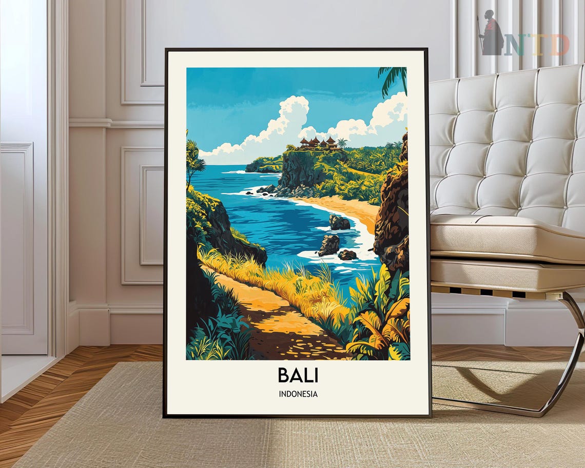 Bali Indonesia Travel Print Bali Travel Poster Indonesia Travel Print Southeast Asia Travel Poster Travel Gift Backpackers Gift