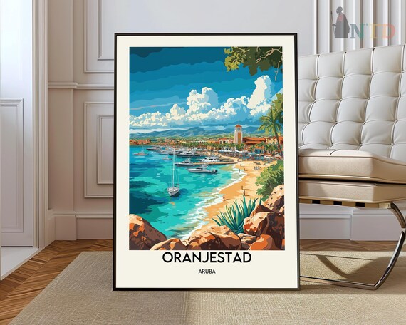 Oranjestad Print Wall Art Poster Photo Aruba Caribbean