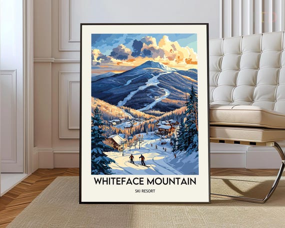 Whiteface Mountain Ski Resort Poster Wall Art Ny New York