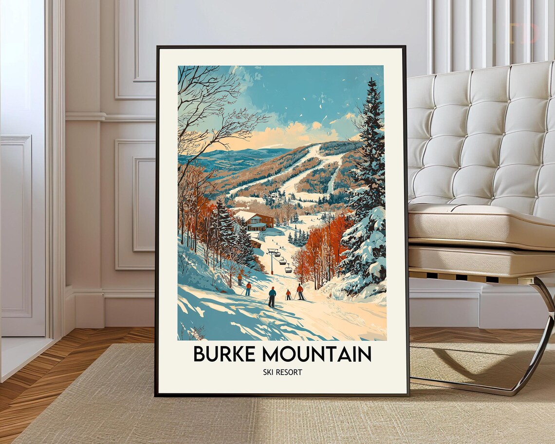 Burke Mountain Ski Resort Vermont Travel Poster
