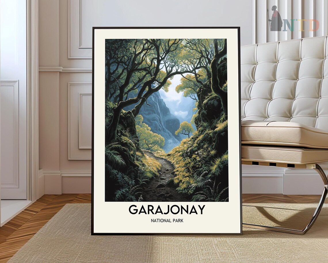 Garajonay National Park Misty Laurel Forest Trail Travel Poster