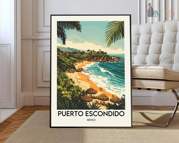 Puerto Escondido Poster Wall Art Print Photo Mexico Oaxaca