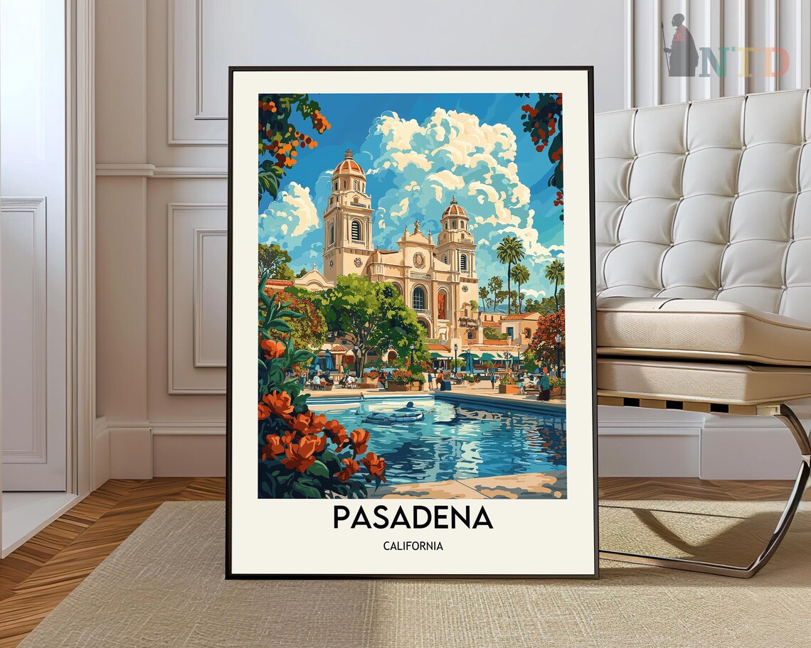 Pasadena Travel Poster, Place for California Decor