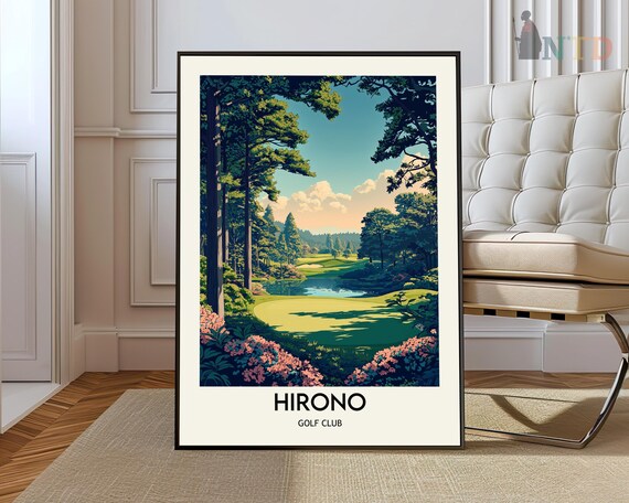 Hirono Golf Club Curving Fairway Through Tall Trees Golf Poster