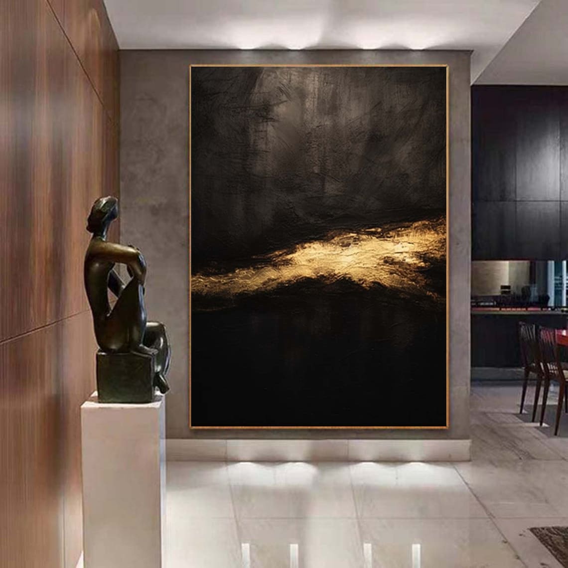 Black and Gold Abstract Wall Art Print, Modern Style - Image 6