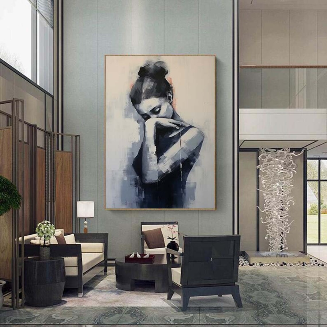 Faceless Woman Oil Painting Portrait Art Print - Image 4