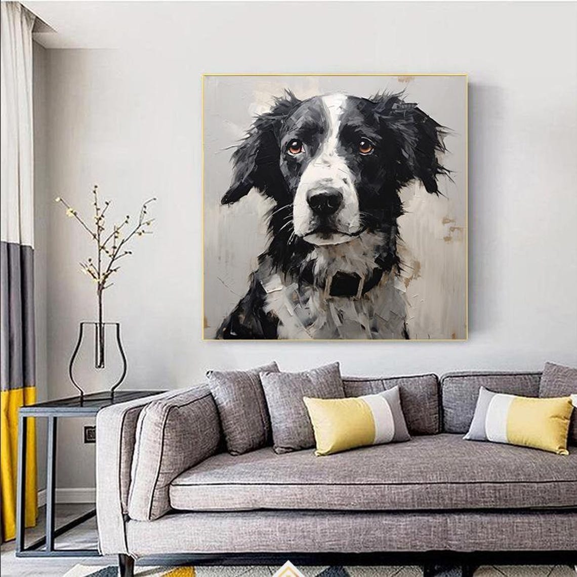 Custom Dog Oil Painting From Photo Dog Portrait Custom Oil Painting From Photo Art Commission Hand Painted Pet Portrait On Home Decor - Image 3