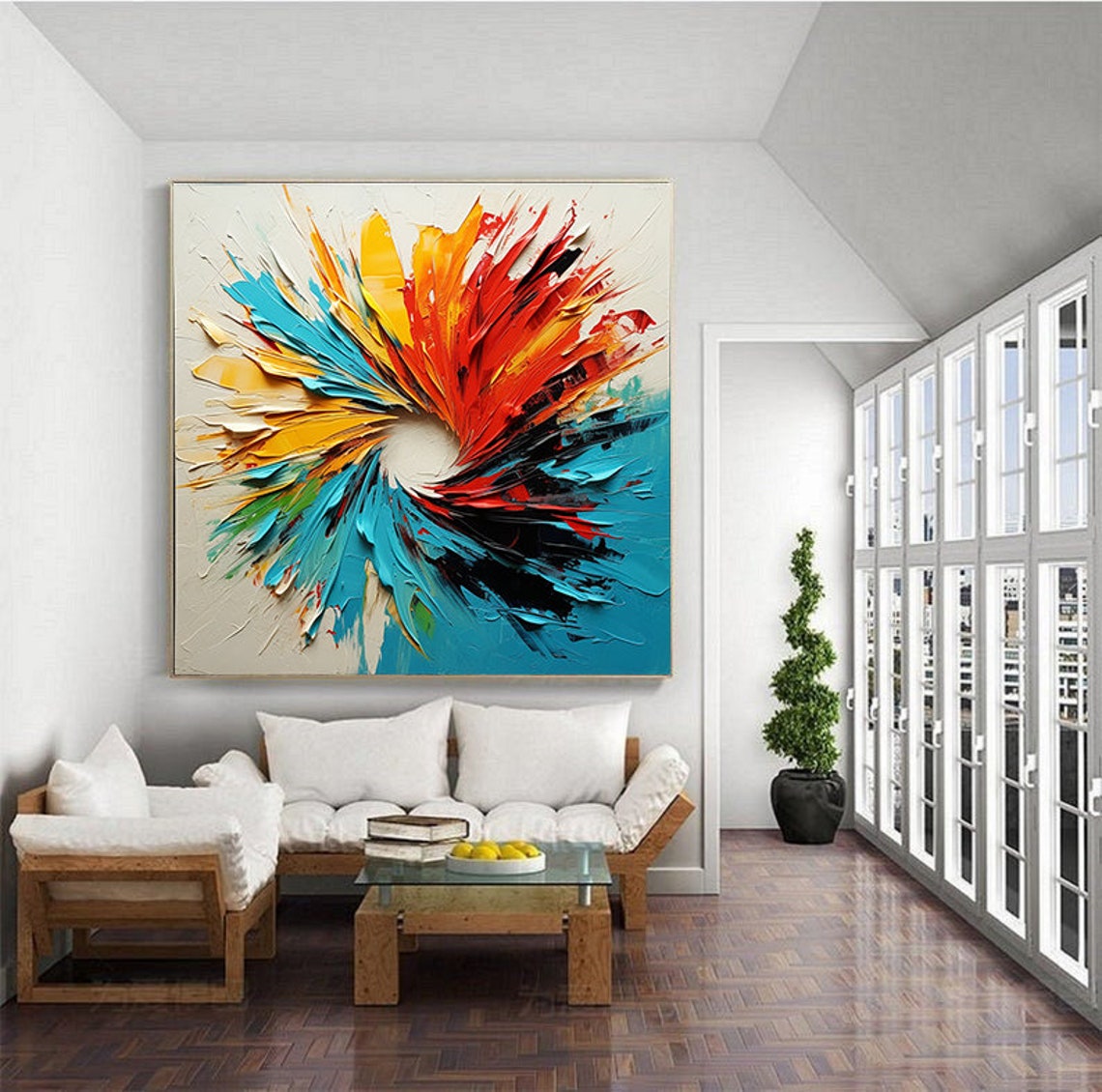 Rainbow Circle Swirl Abstract Color Wheel Spiral Gallery Poster - Image 4