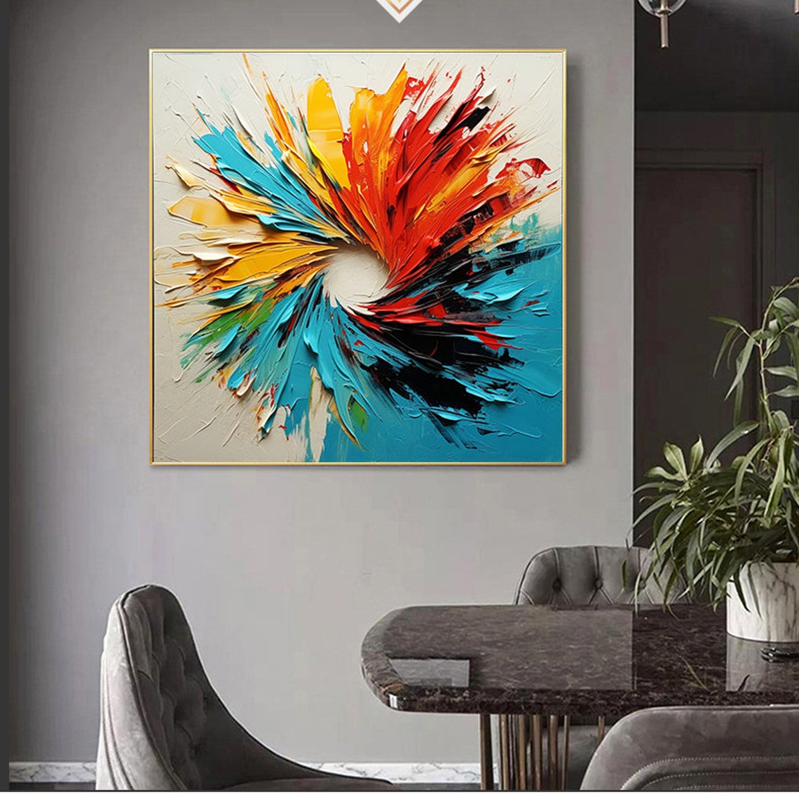 Rainbow Circle Swirl Abstract Color Wheel Spiral Gallery Poster - Image 7