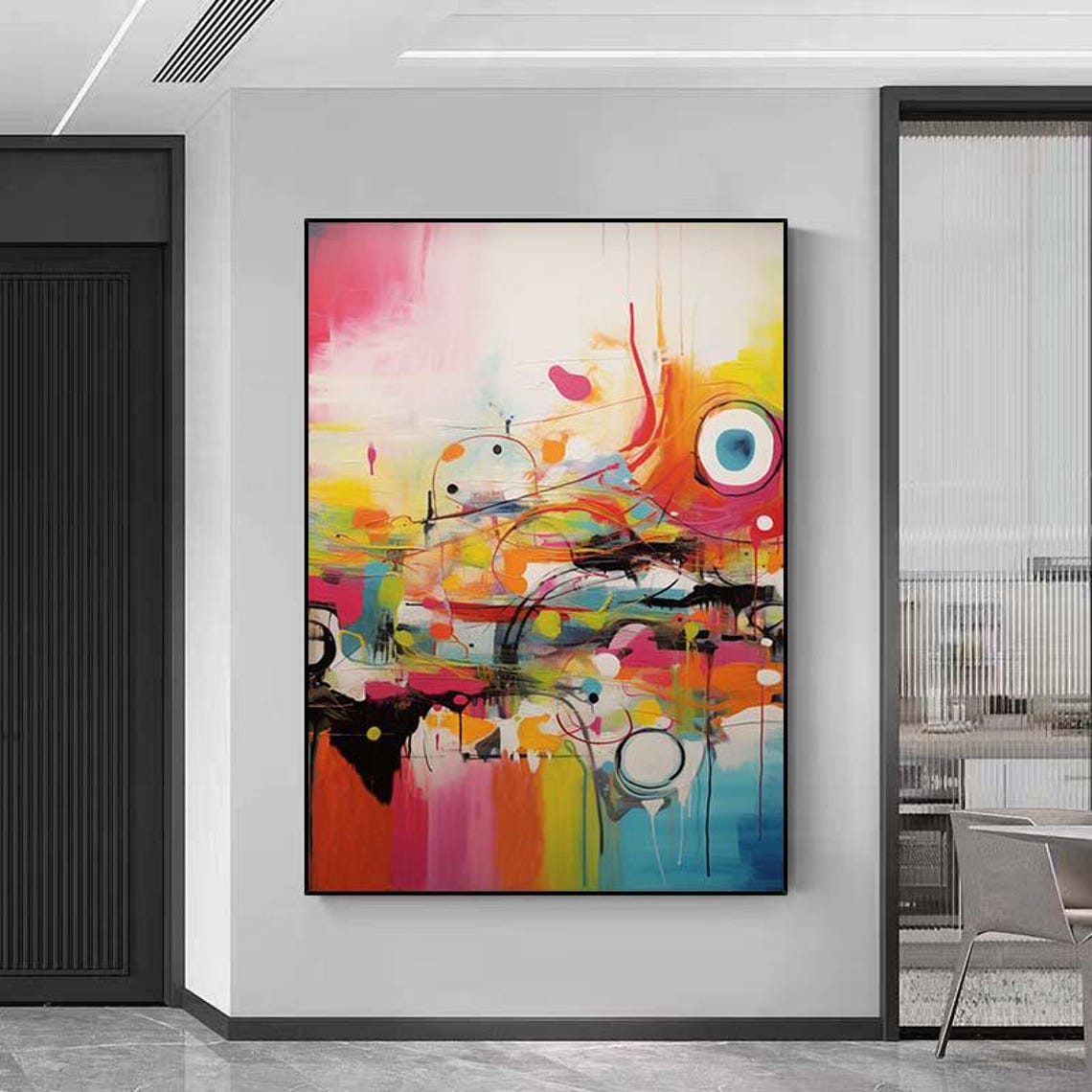 Rainbow Drip Multicolor Modern Abstract Vertical Bright Color Poster - Image 5