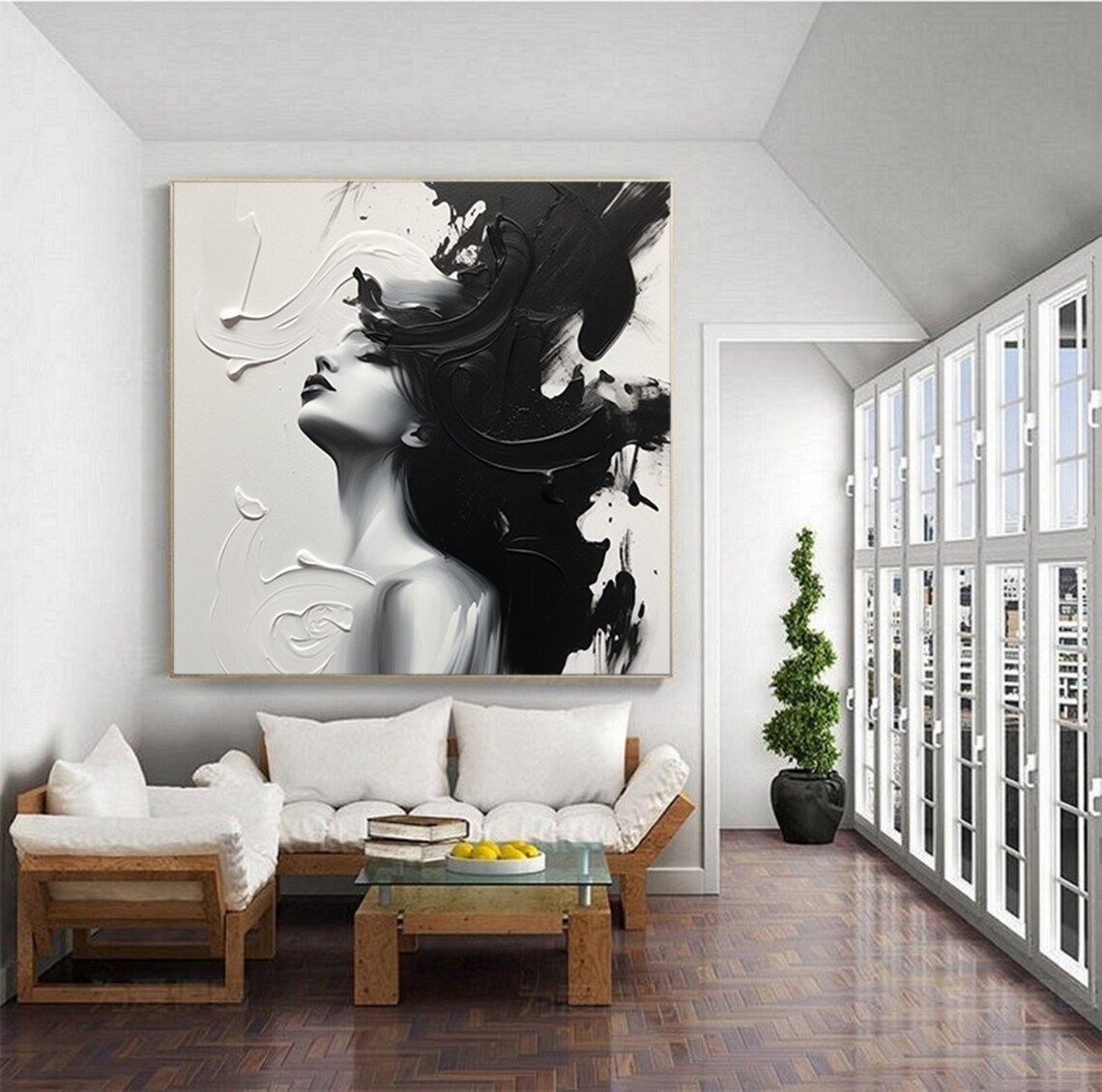 Black and White Abstract Art Print, Modern Wall Art - Image 4