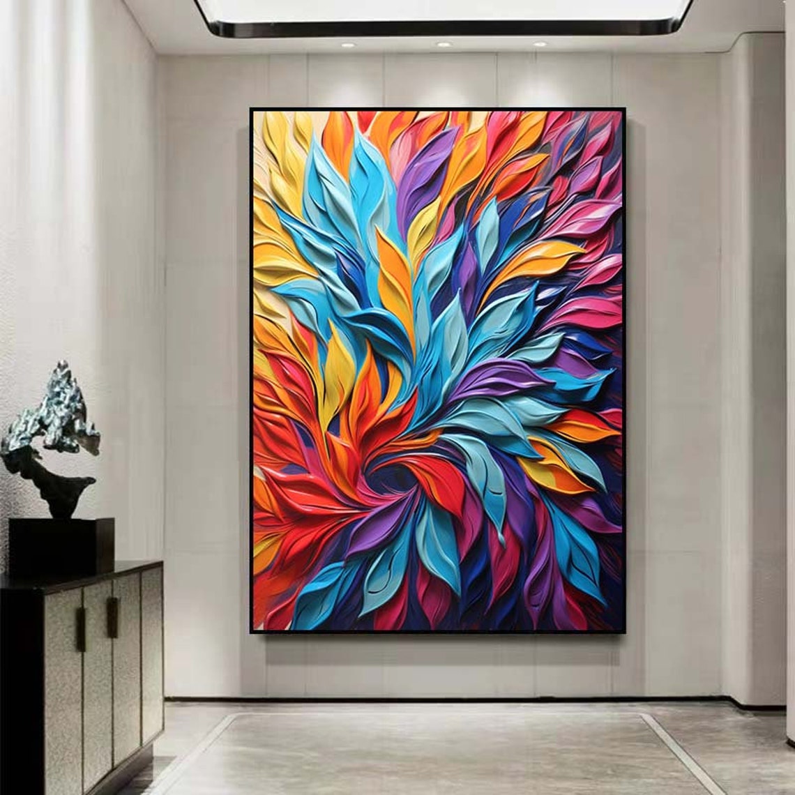 Rainbow Swirl Petal Vortex Colorful 3D Abstract Swirl Poster - Image 3