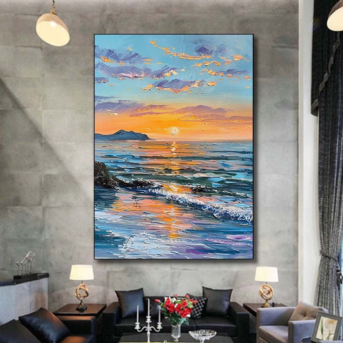 Ocean Sunset Golden Sun Over Turquoise Waves Scene Wall Poster - Image 7