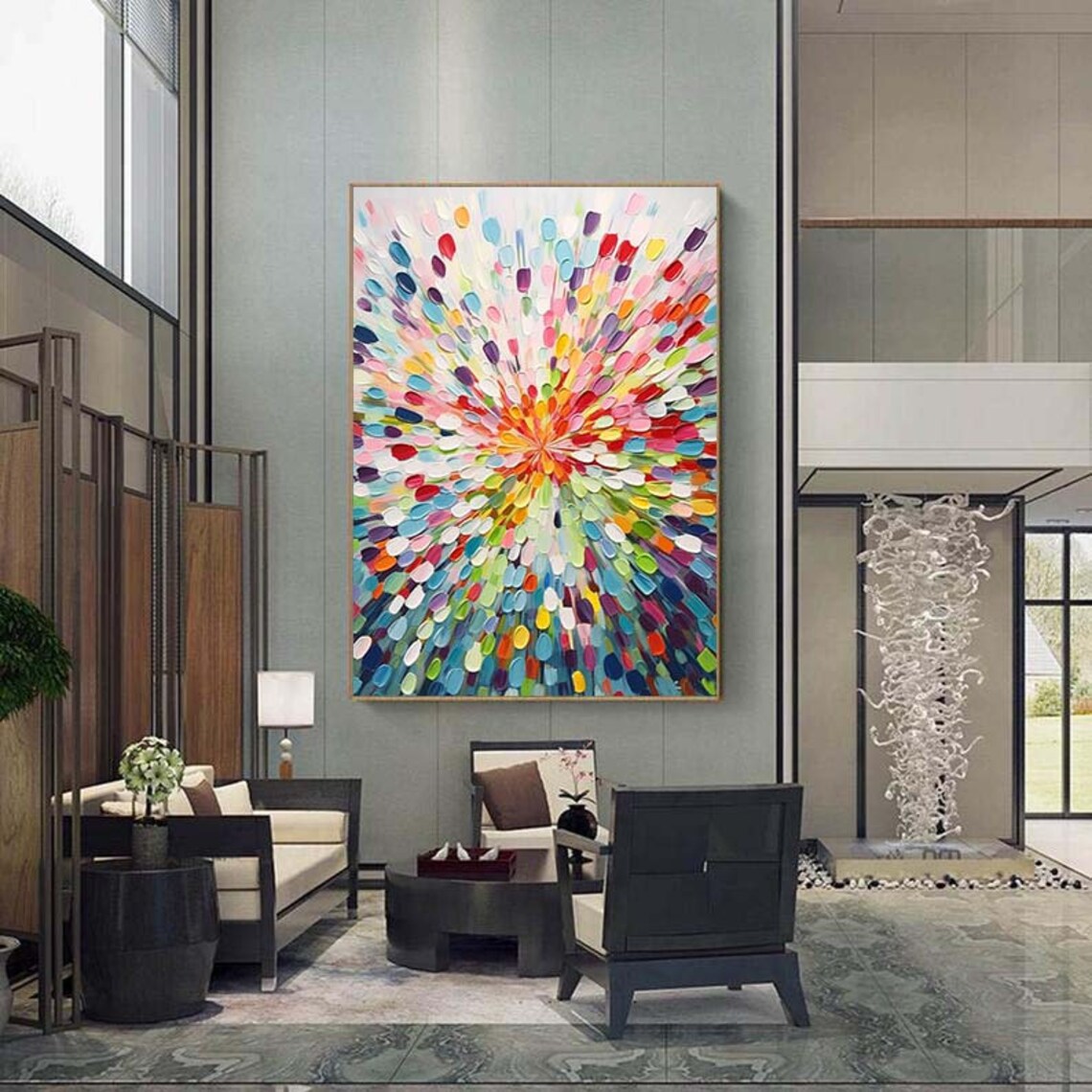 Colorful Radial Burst Flower Petal Kaleidoscope Abstract Poster - Image 5