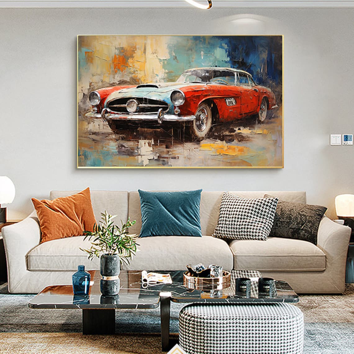 Abstract Car Oil Painting Art Print, Racing Club - Image 3