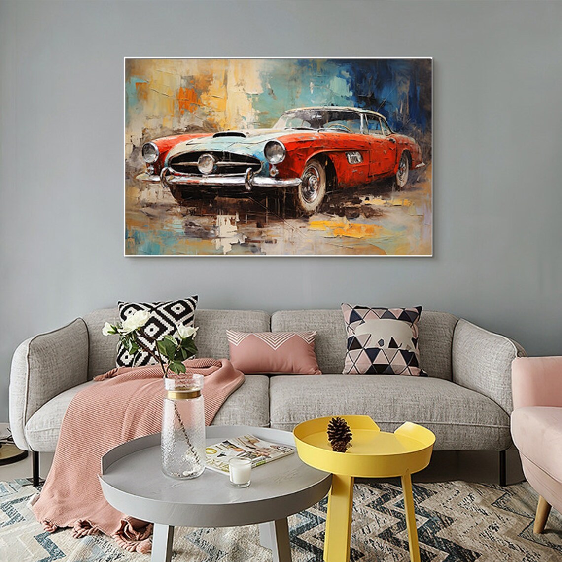 Abstract Car Oil Painting Art Print, Racing Club - Image 4