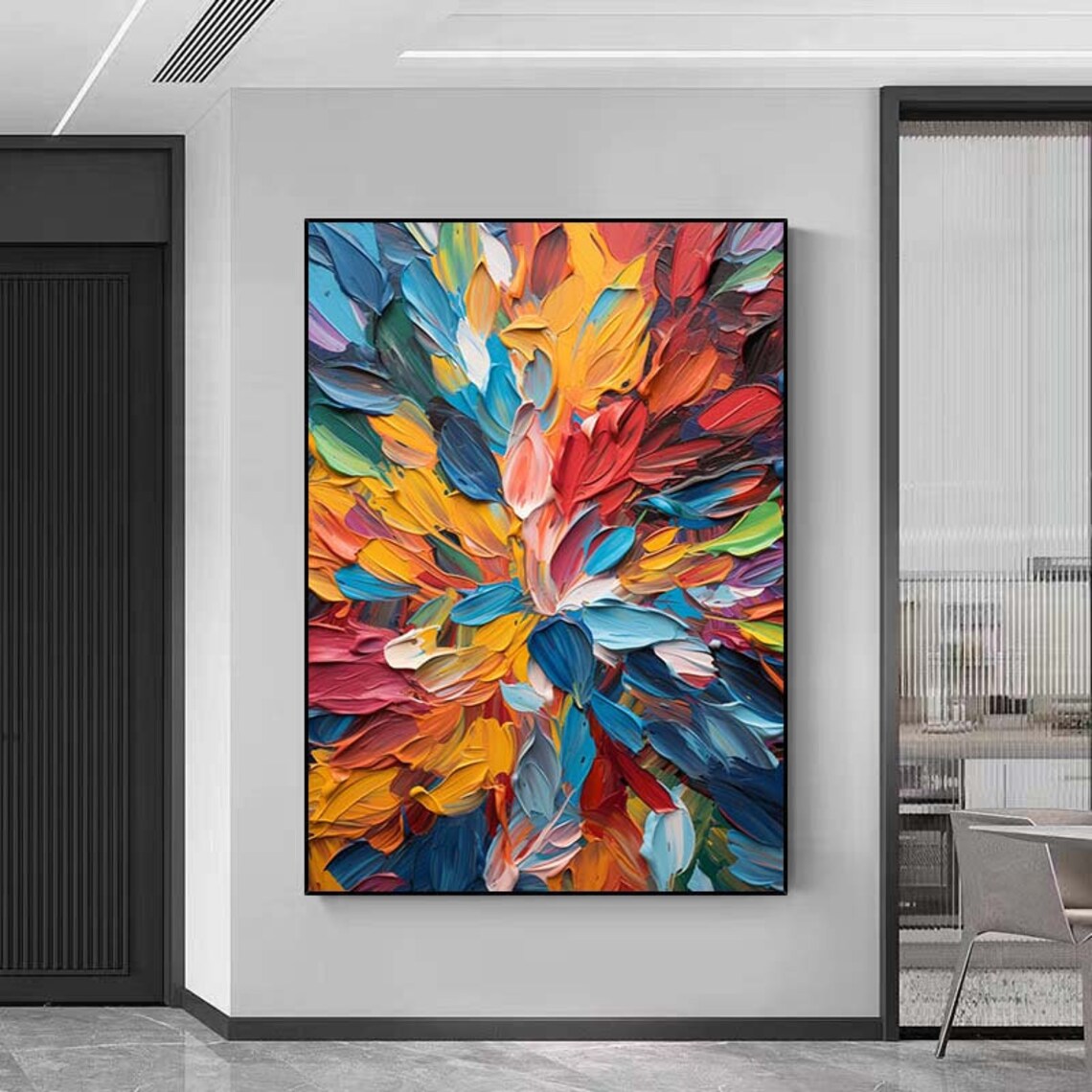 Knife Painting Abstract Textured Art Print - Image 5