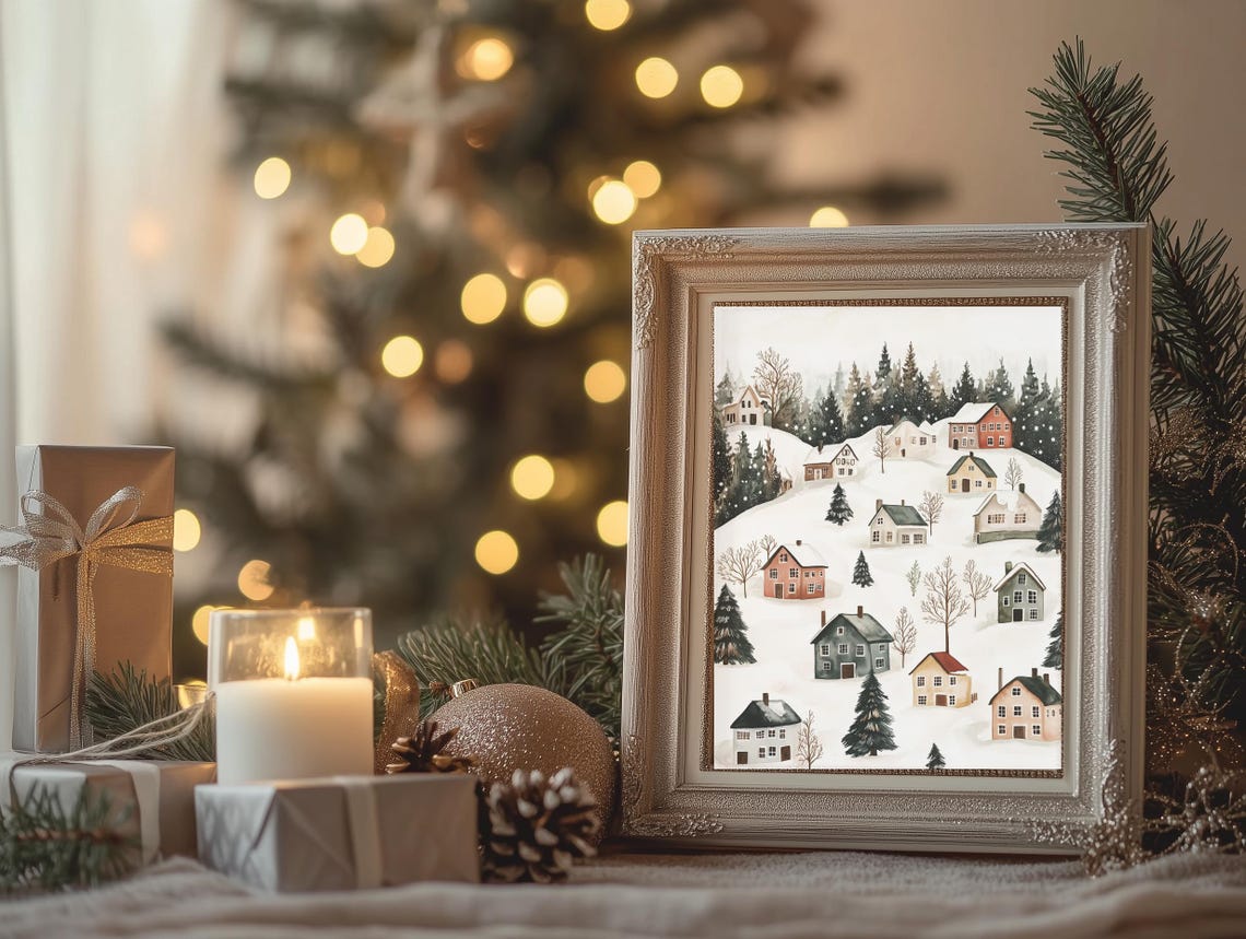 Vintage Steam Train Snowy Winter Countryside Railroad Journey Poster - Image 4
